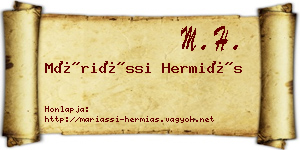 Máriássi Hermiás névjegykártya